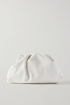 The softly structured, cloud-like ‘Pouch' clutch is the perfect evocation of Bottega Veneta's vision of modern luxury. This large version has been crafted in Italy from smooth white leather and opens to reveal plenty of space for the essentials. Bottega Pouch, Bottega Veneta The Pouch, Bottega Bag, Bottega Veneta Pouch, Formal Clutch, Bottega Veneta Bag, Luxury Clutch, White Clutch, Large Clutch