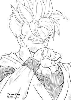 a drawing of gohan from dragon ball