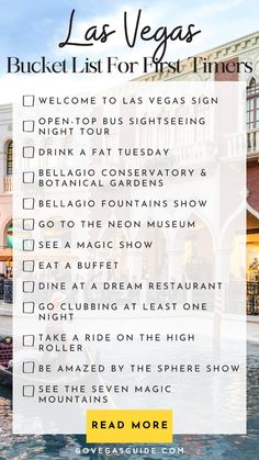 las vegas bucket list for first timers