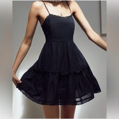 Urban Outfitters Babydoll Mini Dress S ~ Nwt! 100% Cotton P2p 32” Unstretched Can Stretch To 34” Adjustable Straps Lined Short Black Dress, Mini Homecoming Dresses, Short Homecoming Dresses, Spaghetti Strap Mini Dress, Short Homecoming Dress, Urban Dresses, Homecoming Dresses Short, Dresses For Teens, Look Cool