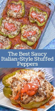 the best saucy italian - style stuffed peppers