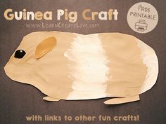 a paper mache of a guinea pig on a black background with free printable instructions