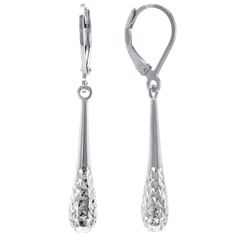 Featuring a polished and diamond-cut finish, these lovely Judy Crowell sterling silver drop earrings are sure to turn heads. Click on this JEWELRY & WATCHES GUIDE to learn about fit, styles, materials and more! FEATURES Length: 41.5 mm Closures: leverback Metal: sterling silver Finish: diamond-cut, polished Packaging: velvety pouch Size: One Size. Gender: female. Age Group: adult. Sterling Silver Drop Earrings, Leverback Earrings, Jewelry Sterling Silver, Silver Drop Earrings, Diamond Cut, Sterling Silver Jewelry, Gender Female, Jewelry Earrings Dangle, Diamond Cuts