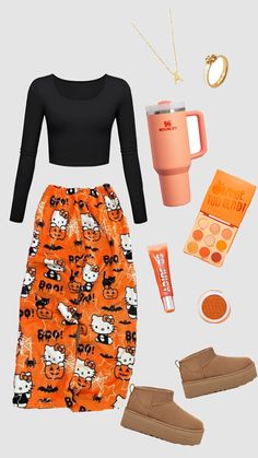 Halloween Color Outfits, Halloween Cute Outfits, Cute Halloween Fits For School, Simple Halloween Outfits, Halloween Fits, Preppy Christmas Outfit