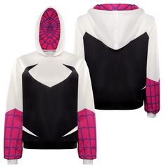 Step out of the Spider-Verse and into style with our Spider-Verse Gwen Hoodie! Inspired by Spider-Gwen's unique look, this hoodie captures the essence of the iconic character. Whether you're a fan of comics or movies, this comfortable and stylish hoodie is the perfect way to showcase. Specifications: Movie: Spider-Man: Across The Spider-Verse Material: Filter Cotton Package included: Hoodie Size Chart(Inches): Size Clothes length Chest Shoulder width Sleeve length S 62.5 102 51 58 M 65.5 110 53 Spider Verse Gwen Stacy, Gwen Stacy Costume, Spider Verse Gwen, Gwen Stacy Cosplay, Rapunzel Halloween Costume, Sweatshirt Outfits, Cheap Halloween Costumes, Gwen Stacy, Spider Gwen