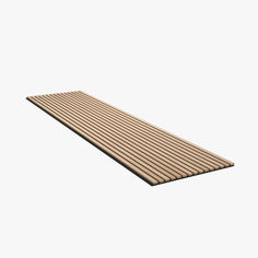 a wooden slatted floor mat on a white background with no people around it