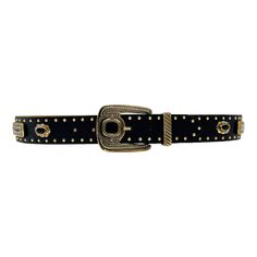 Add a vintage touch to your look with this western-inspired belt featured in smooth black Italian leather, an eye-catching gold-plated buckle, loop, and hardware. Streets Ahead products are made with carefully selected materials. Please handle with care for longer product life. Details: Belt Strap 1.5" Vintage Gold Hardware Can be worn as a hip or waist belt. Sizing will differ based on where the belt is worn, please refer to the size guide to find your size. Genuine Italian Leather Ethically Ma Rococo Sand, Bodysuit Blouse, Belt Vintage, Vintage Hardware, Jumpsuit Shorts Rompers, Handbag Shoes, Belt Size, Waist Belt, Italian Leather