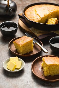 cornbread cake with butter on the side