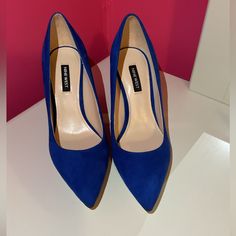 Nine West Heels Color: Royal Blue Size: 7.5 Also Available In Size 7 Additional Details: Heel Height 3 Inches Brand New With Tags Office, Holiday, Business Red Block Heels, Funky Heels, Neutral Heels, Nine West Heels, Black Patent Leather Pumps, Floral Heels, Leopard Heels, Office Holiday, Patent Leather Shoes