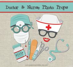 photo props diy doctor - Google Search Medical Themed Parties, Game Paper, Doctor Birthday, Doctor And Nurse, Graduation Photo Props, Diy Doctor, Diy Photo Booth Props