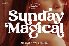 the cover of sunday magic magazine features a woman's face and long red hair