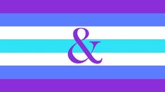 a purple and blue striped background with the word & amp on it's side