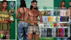 TRENDY. Zane Outfit  Zane Shirt - 26 Swatches Zane Boxers - 21 Swatches Zane Jeans - 25 Swatches Rigged for Sims 4 Male Body 𝐈𝐌𝐏𝐎𝐑𝐓𝐀𝐍𝐓 𝐓𝐎 𝐊𝐍𝐎𝐖  The Zane Boxers and Jeans are available in two versions:  Zane Boxers [Regular]: Designed to be worn on their own. Zane Boxers [Add-On]: Specifically made to be worn with Zane Jeans [Lowered]. Additionally, the Zane Jeans [Normal] can be worn independently without requiring the Zane Boxers [Add-On]. 𝐇𝐨𝐰 𝐭𝐨 𝐅𝐢𝐧𝐝 𝐢𝐧 𝐒𝐢𝐦𝐬 𝟒  Zane shirt is found under Shirts Zane Boxers [REGULAR] is located under Bottoms > Underwear Zane Boxers [ADD ON] is located under Hats Zane Jeans [NORMAL] is located under Bottoms Zane Jeans [LOWERED] is located under Bottoms All LODs // Custom Thumbnails // Disallowed for Random // HQ Mod Compatible Clothes Sims 4 Cc, Sim4 Cc, Sims 4 Men Clothing, Ts4 Clothes, Sims 4 Male, Sims 4 Body Mods, Sims 4 Cc Folder, Male Clothes, Save File