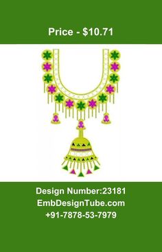 a green and white advertisement for a jewelry store with an image of a necklace on it