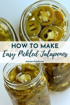 jars filled with pickled jalapenos sitting on top of a table