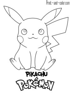 the pokemon pikachu coloring page is shown in black and white, with an image of