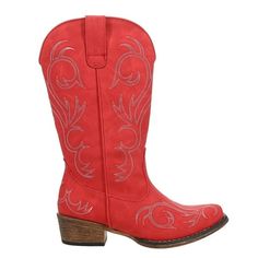 The Riley boot is a great choice for style and comfort. It has faux leather with all over embroidery. This pointed toe has a 12 inch shaft and a padded insole for added comfort. Size: 9.5.  Color: Red.  Gender: female.  Age Group: adult.  Pattern: embroidered. Cowboy Casual, All Over Embroidery, Casual Ankle Boots, Western Boots Women, Cowboy Boots Women, Western Cowboy Boots, Calf Boots, Mid Calf Boots, Red Shoes