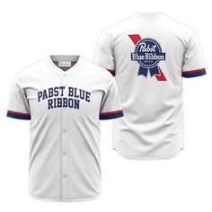 Pabst Blue Ribbon White Jersey Shirt, Pabst Blue Ribbon Jersey, Pabst Blue Ribbon gift, Pabst Blue Ribbon apparel, Pabst Blue Ribbon shirt, jersey shirt mens, Summer gifts, Pabst Blue Ribbon merchandise, Basic Baseball Jersey, Summer Baseball Jersey, team baseball jerseys Blue Cotton Baseball Jersey With Team Logo, Blue Cotton Team Baseball Jersey, Blue Baseball Collar Top For Game Day, Blue Baseball Collar Top For Team Events, Blue Baseball Jersey With Team Logo, Blue Sporty Baseball Jersey For Team Events, White Cotton Baseball Jersey For Team Events, Blue Short Sleeve Baseball Jersey With Team Logo, Blue Cotton Jersey For Game Day