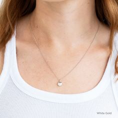 The Mini Puff Pendant Necklace – Yearly Company White Gold Pendant Necklace, Everyday Necklace, Everyday Accessories, Classic Gold, Gold Hoops, Cable Chain, Nashville