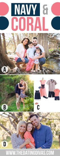 the navy and coral family is featured in this ad for their new clothing line, which includes