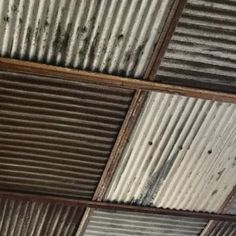 the ceiling is covered with old tin sheets