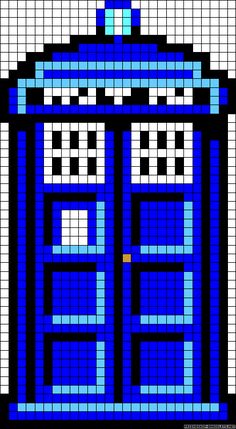 a pixellated image of a blue tardish with the word doctor who is on it