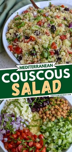 Mediterranean Couscous Salad, couscous salad with feta Simple Couscous Recipes, Salad With Feta, Lunch Idea