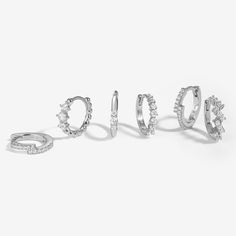 For the girl who sets her own style rules: Meet the Tate earring set. With its six-piece collection of all-asymmetrical pieces, you’re free to create a look that’s uniquely yours. Forget left and right—mix and match to your heart’s content and embrace your own fashion freedom. Created with a sterling silver base and utilizing luxury rhodium plating, this Adorn Luxe hoop earring set can be enjoyed season after season. Nickel Free Cartilage Earrings For Wedding, Nickel-free Cartilage Earrings For Wedding, White Gold Piercings With Matching Earrings, Everyday Fine Jewelry Piercings, Hoop Earring Set, Pearl Statement Earrings, Pearl Earring Set, Style Rules, Hoop Earring Sets