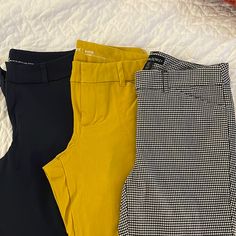 Check Is Ankle Size 4 And The Two Old Navy Are Pixie Mid Rise. Note: Yellow Is Not Bright More Of A Mustard Yellow Black White Yellow, Cynthia Rowley, Navy Color, Mustard Yellow, Yellow White, Pant Jumpsuit, Mustard, Old Navy, Mid Rise