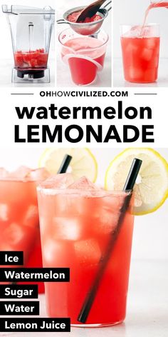 the recipe for watermelon lemonade is shown