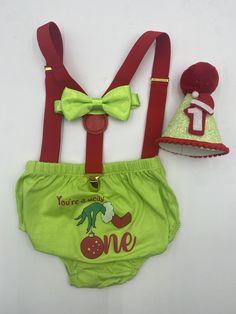 You are the mean one Ginch Cake Smash - beecutebaby Grinch Birthday Party Outfit, He’s A Mean One Birthday, He’s A Mean One First Birthday, You’re A Mean One Birthday Party, December Themed Birthday Party, 1st Birthday Grinch Theme, Grinch One Year Old Party