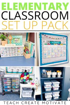 the elementary classroom set up pack includes several different activities, such as sorting and organizing