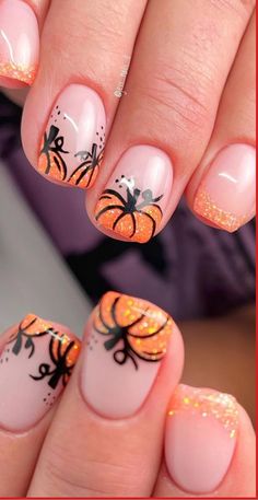 Capture the essence of autumn with our charming Fall Pumpkin Nails, designed to bring a touch of harvest beauty to your manicure. Embrace the season with adorable pumpkin designs and rich autumnal colors, expressing your love for all things fall. Choose from chic nail art styles or classic pumpkin orange shades in our Fall Pumpkin Nails collection to achieve a cozy and on-trend look that mirrors a hayride through the pumpkin patch. Fall Manicure Design Ideas, October Nails Pumpkin, Fall Nail Designs Halloween, Pumpkins Nails Design, Short Gel Nail Designs Halloween, Square Pumpkin Nails, Short Pumpkin Nails, Simple Pumpkin Nail Art, Fall Nail Designs Pumpkin