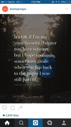 a person standing in the woods with their back turned to the camera and texting it's ok if i'm not your favorite character, you have written