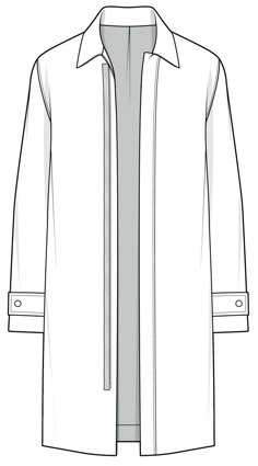 the front and back view of a white coat