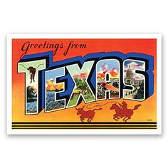 an old postcard with the word greetings from texas