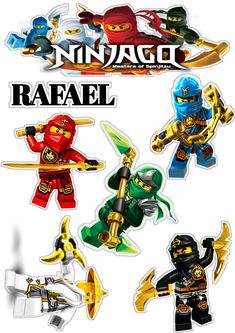 the lego ninjas stickers are all different colors and sizes, but they appear to be