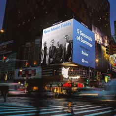 an advertisement for the new music film's 5 seconds of summer in times square