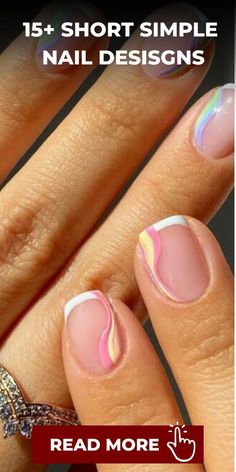 Short Nail Designs Simple, Short Simple Nail, Simple Nails Design, Daisy Acrylic Nails, Do It Yourself Nails, Elegant Nail, Elegant Nail Designs