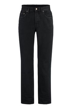 1289 SAINT LAURENT 5-POCKET STRAIGHT-LEG JEANS Saint Laurent Jeans, Cotton Jeans, Edgy Style, Denim Pant, Jeans For Sale, Metal Buttons, Edgy Fashion, Casual Wardrobe, Black Design