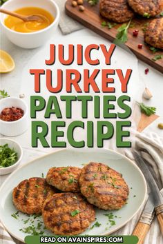 the cover of juicy turkey patties recipe