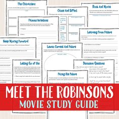 the robinson's movie study guide for students to use in their homeschool