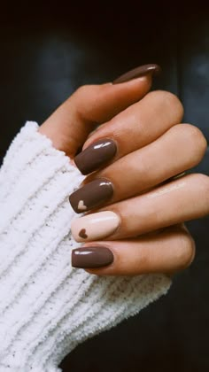 Fall Nail Trends, Fall Gel Nails, Cute Nails For Fall, Beige Nails, Thanksgiving Nails, Brown Nails