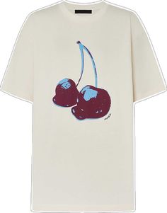 Cherry Print, Feel It, Cotton T Shirt, Casual Looks, Cotton Tshirt, Cherry, Print Design, Cotton Fabric, Pattern