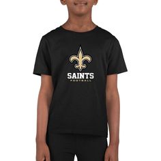 PRICES MAY VARY. EXPRESS NFL TEAM SPIRIT: Elevate your kiddos game day experience with the Youth NFL New Orleans Saints Big Logo T-Shirt. This 100% cotton tee isn't just a tee; it's a testament to your young football devotion, enveloping you in unparalleled comfort. FOR DEDICATED YOUNG FANS: With our Saints Big Logo youth T-Shirt featuring your team's official logo largly displayed front and center with the team name below, this tee is sure to be a fan favorite for all. Whether you are heading t Fitted Tshirt, Team Slogans, Saints Shirts, New Orleans Saints Football, Girls Football, Saints Football, Houston Cougars, Nfl Arizona Cardinals, Louisville Cardinals