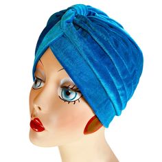 Bright Turquoise Velvet Pinup Turban Cloche Hat Glamour. Glamorous For Any Occasion. One Size Fits All. Hand Wash & Air Dry Only. All Of My Items Are Either One-Of-A-Kind, Vintage, Gently Worn Or Made In Very Limited Quantities, So If Something Catches Your Eye, Snap It Up Before Someone Else Does. Adjustable Blue Turban For Party, Blue Turban For Party, New Era Beanie, Velvet Turban, Distressed Hat, Hair Bonnet, Lilac Color, Western Hats, Cloche Hat