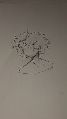 a drawing of a man with curly hair