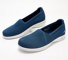 Take it easy in simple style and remarkable comfort wearing these low-profile stretchy slip-on sneakers. From Skechers. Take It Easy, Comfort Wear, Slip On Sneakers, Slip Ons, Simple Style, Fashion Shoes, Loafers, Slip On, Heels