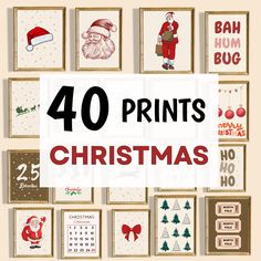 christmas cards with the words 40 prints on them