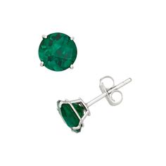 Beautify any ensemble with these scintillating 10k white gold lab-created emerald earrings. Click on this JEWELRY & WATCHES GUIDE to learn about fit, styles, materials and more!EARRING DETAILS Diameter: 6 mm Backings: post Metal: 10k white gold STONE DETAILS Stone type: lab-created emerald Cut: round Setting: prong Size: One Size. Color: Green. Gender: female. Age Group: adult. Classic Round Cut Emerald Earrings, Classic Brilliant Cut Emerald Earrings, White Gold Stud Earrings, Post Metal, White Gold Earrings Studs, White Gold Studs, Lab Created Emerald, Gold Stud Earrings, White Gold Earrings